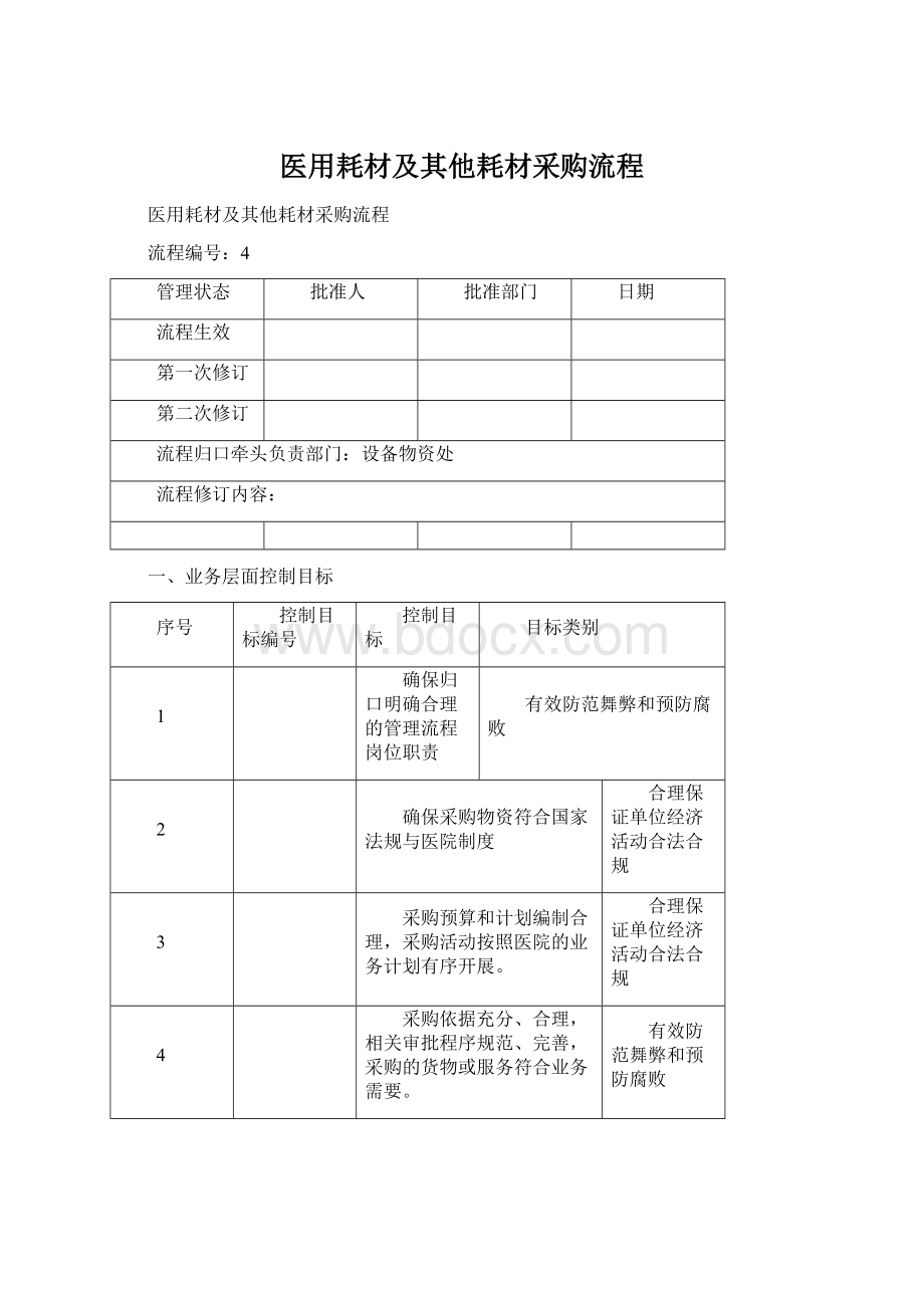 医用耗材及其他耗材采购流程Word文档格式.docx