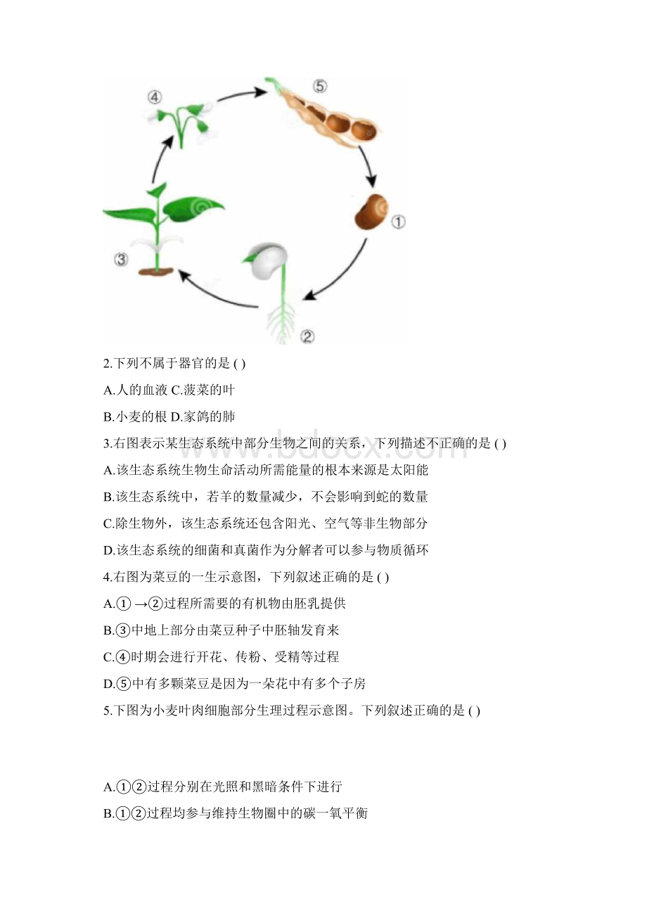 北京海淀初三零模生物.docx_第2页