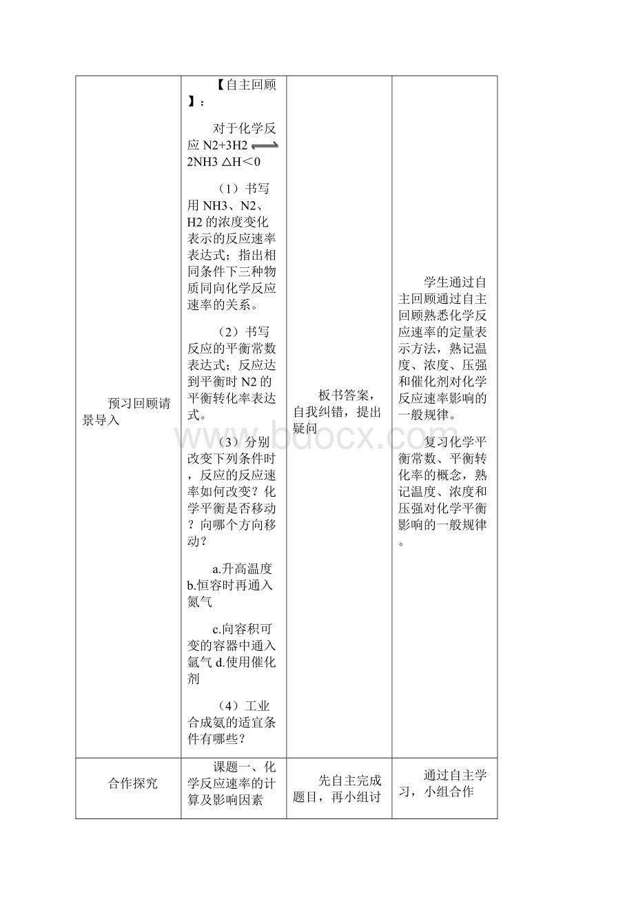 高中化学化学反应的限度与速率教学设计学情分析教材分析课后反思.docx_第2页