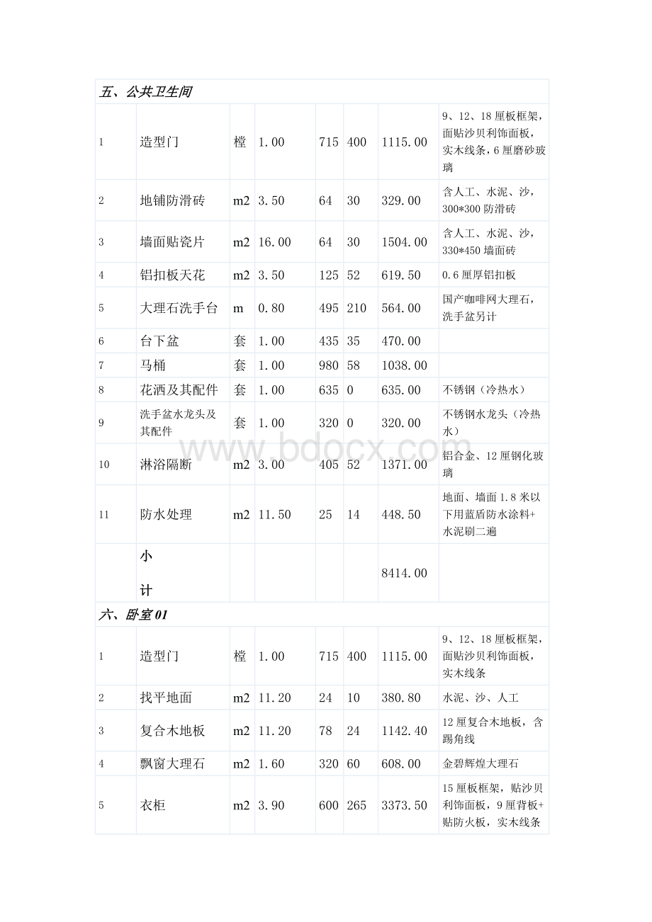 发一份两室两厅的装修报价单给大家看看.doc_第3页