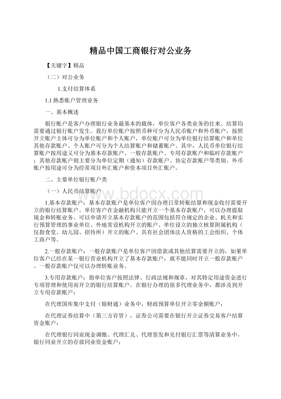 精品中国工商银行对公业务Word文档下载推荐.docx