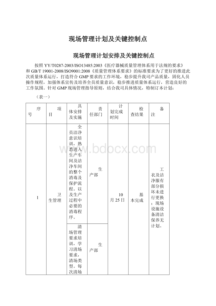 现场管理计划及关键控制点.docx