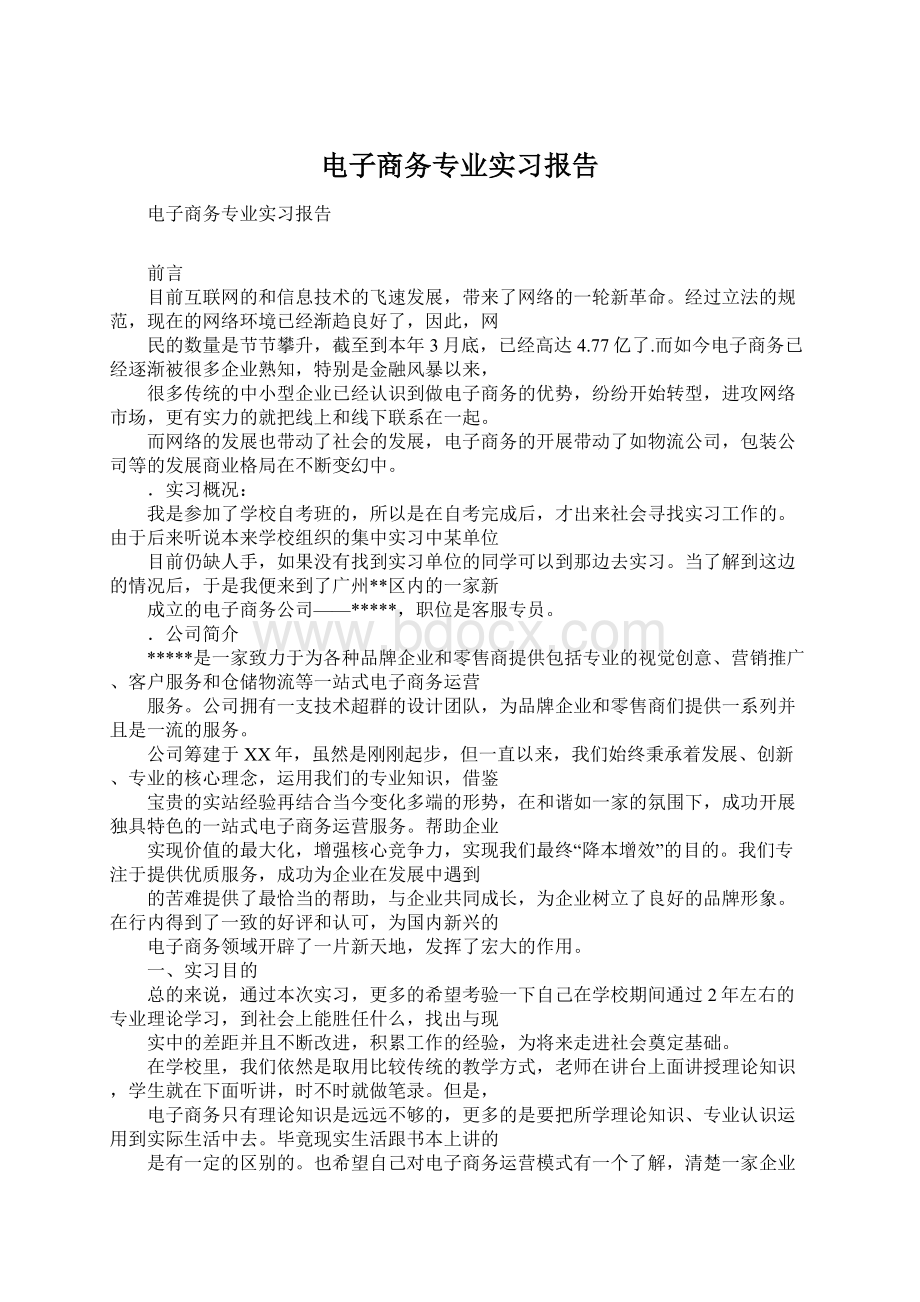 电子商务专业实习报告.docx