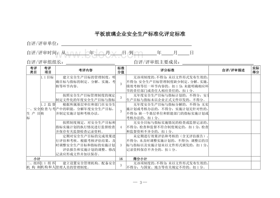 平板玻璃企业安全生产标准化评定标准.2011.10.18Word格式文档下载.doc_第3页