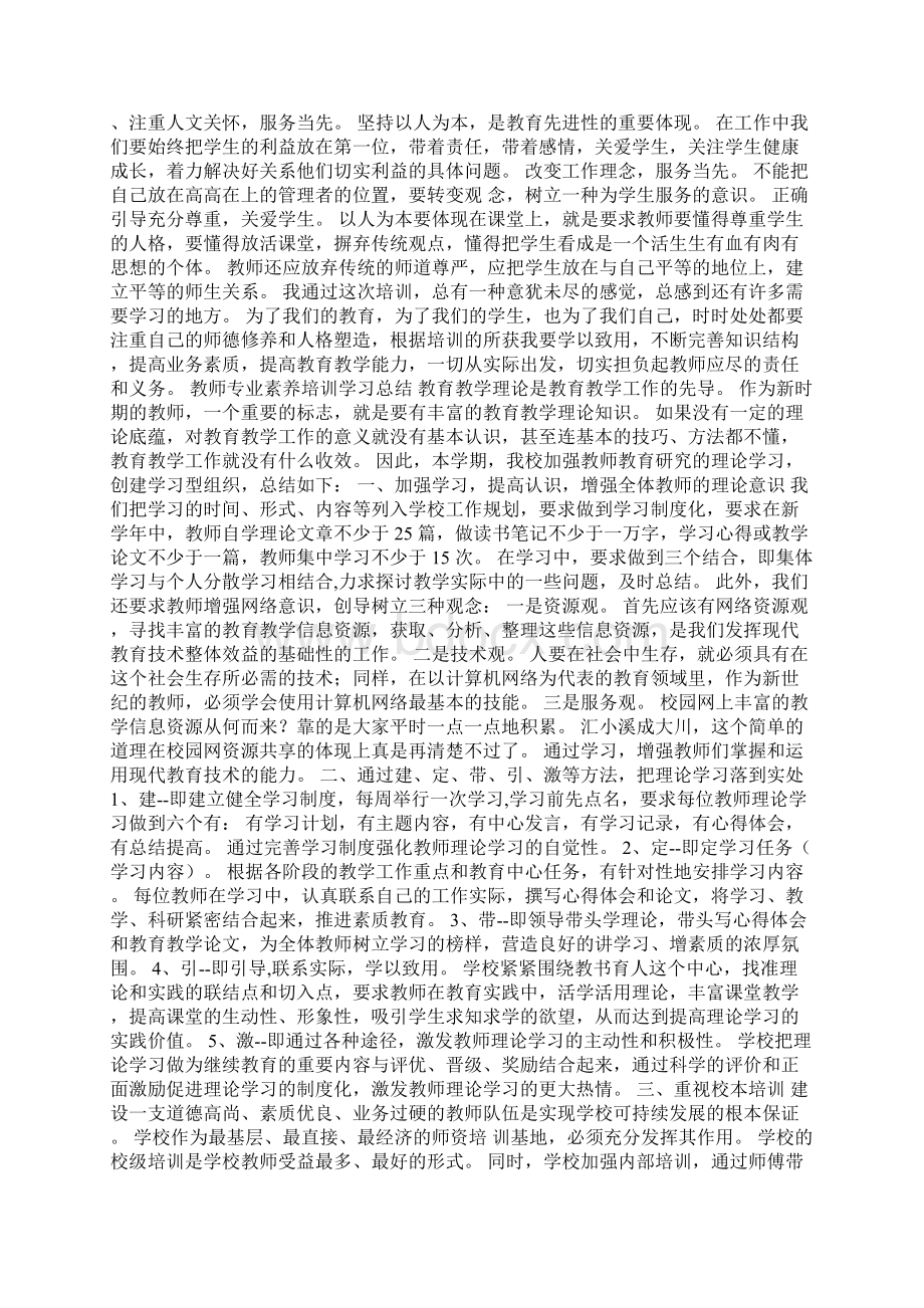 教师专业素养培训学习总结 1文档格式.docx_第3页