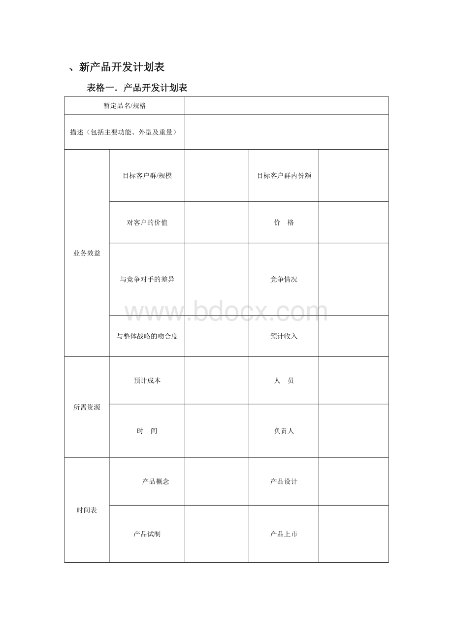 新产品开发计划表Word文档格式.doc_第1页