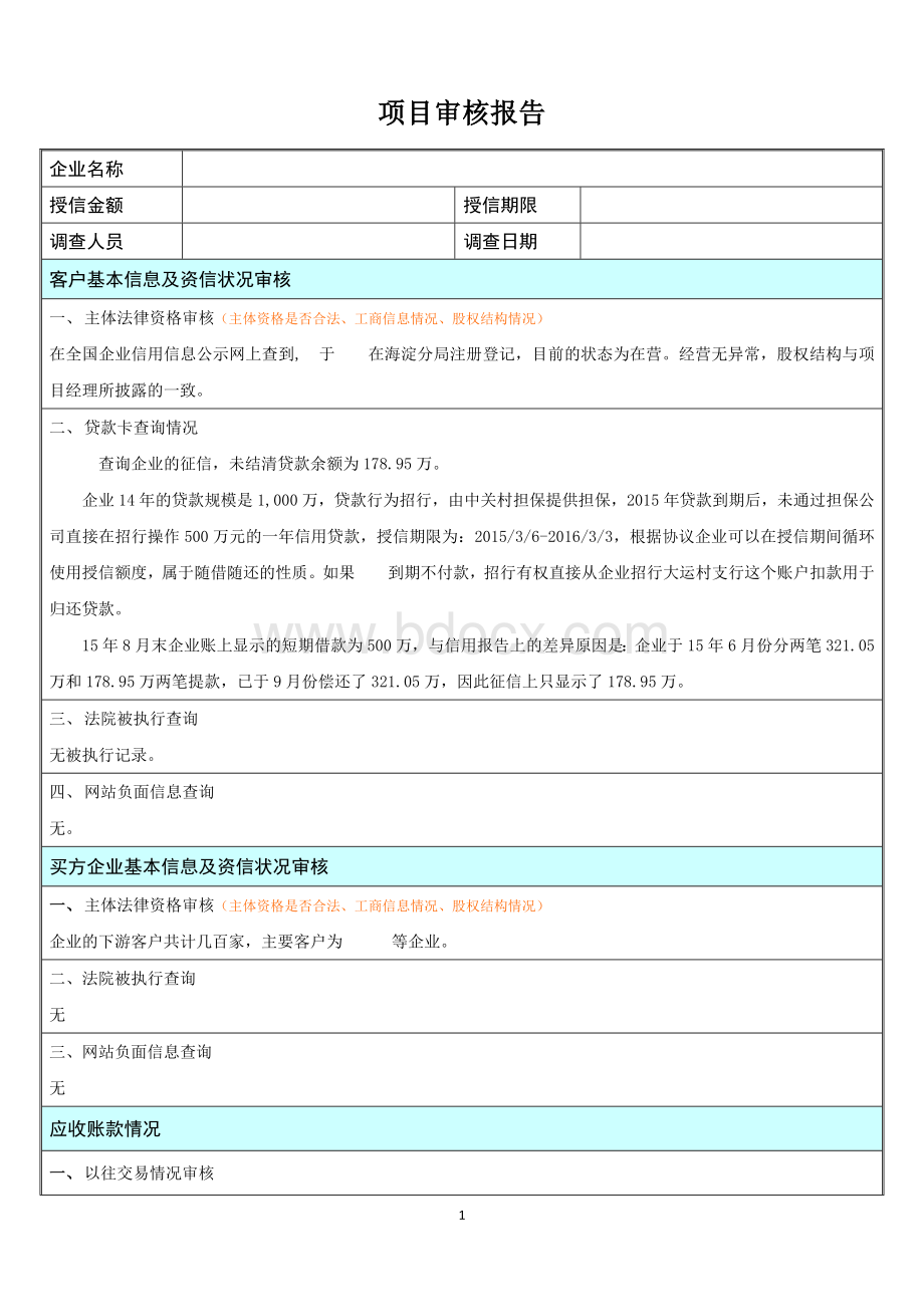 商业保理项目审核报告.docx_第1页