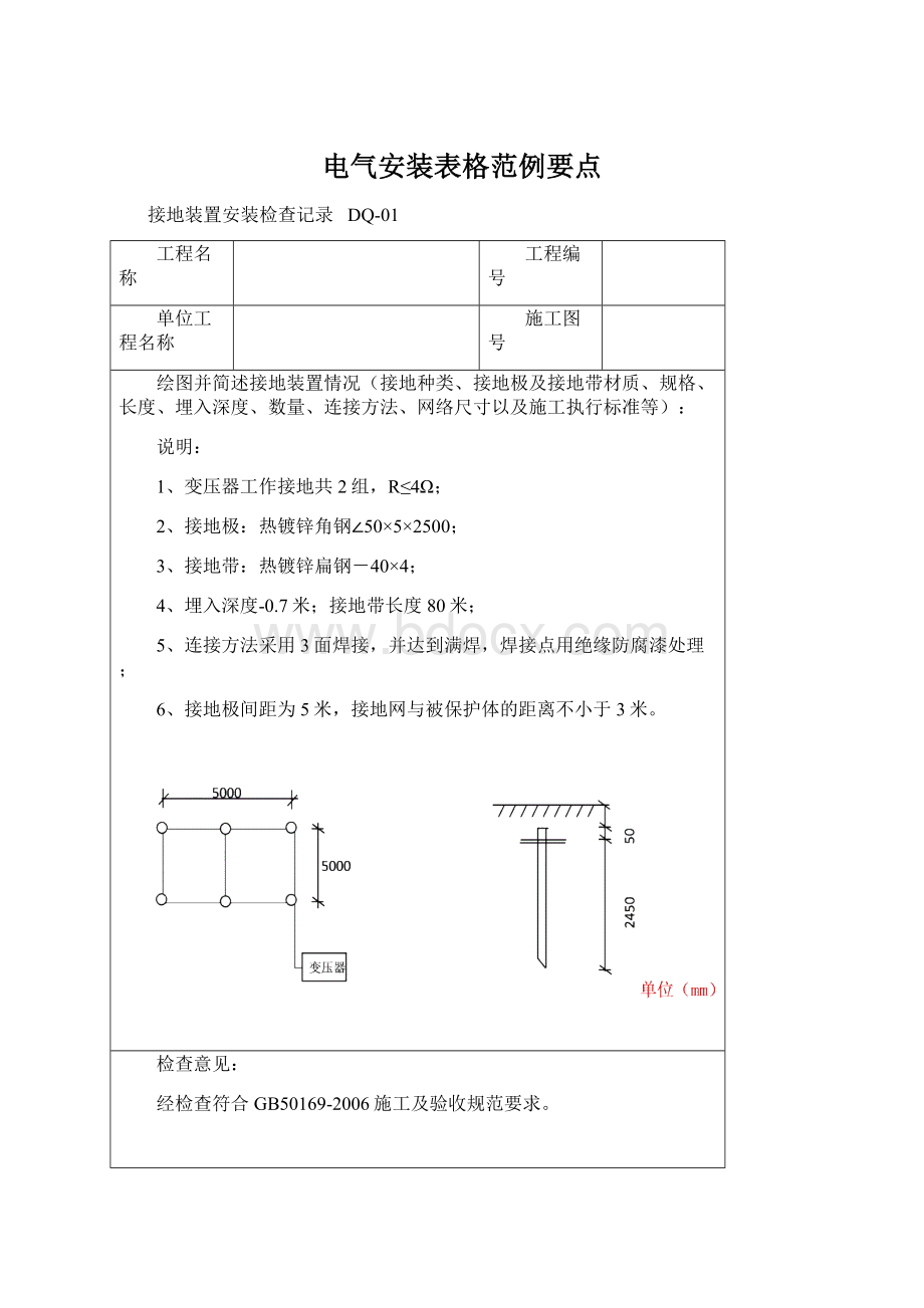 电气安装表格范例要点.docx