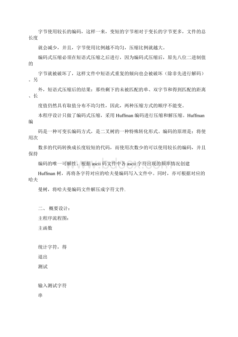 文件压缩程序设计报告Word文档下载推荐.docx_第2页