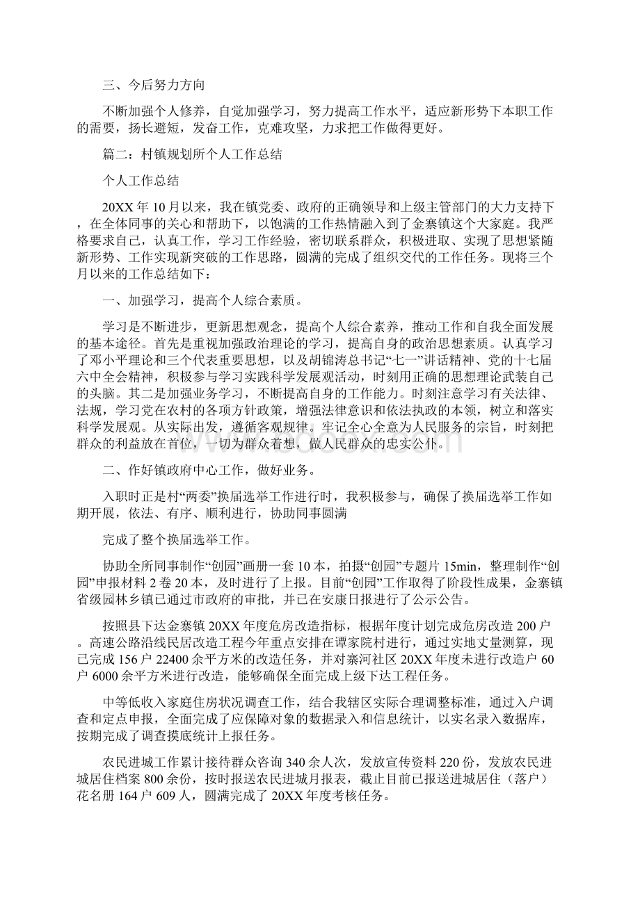 规划部门个人工作总结Word格式文档下载.docx_第2页