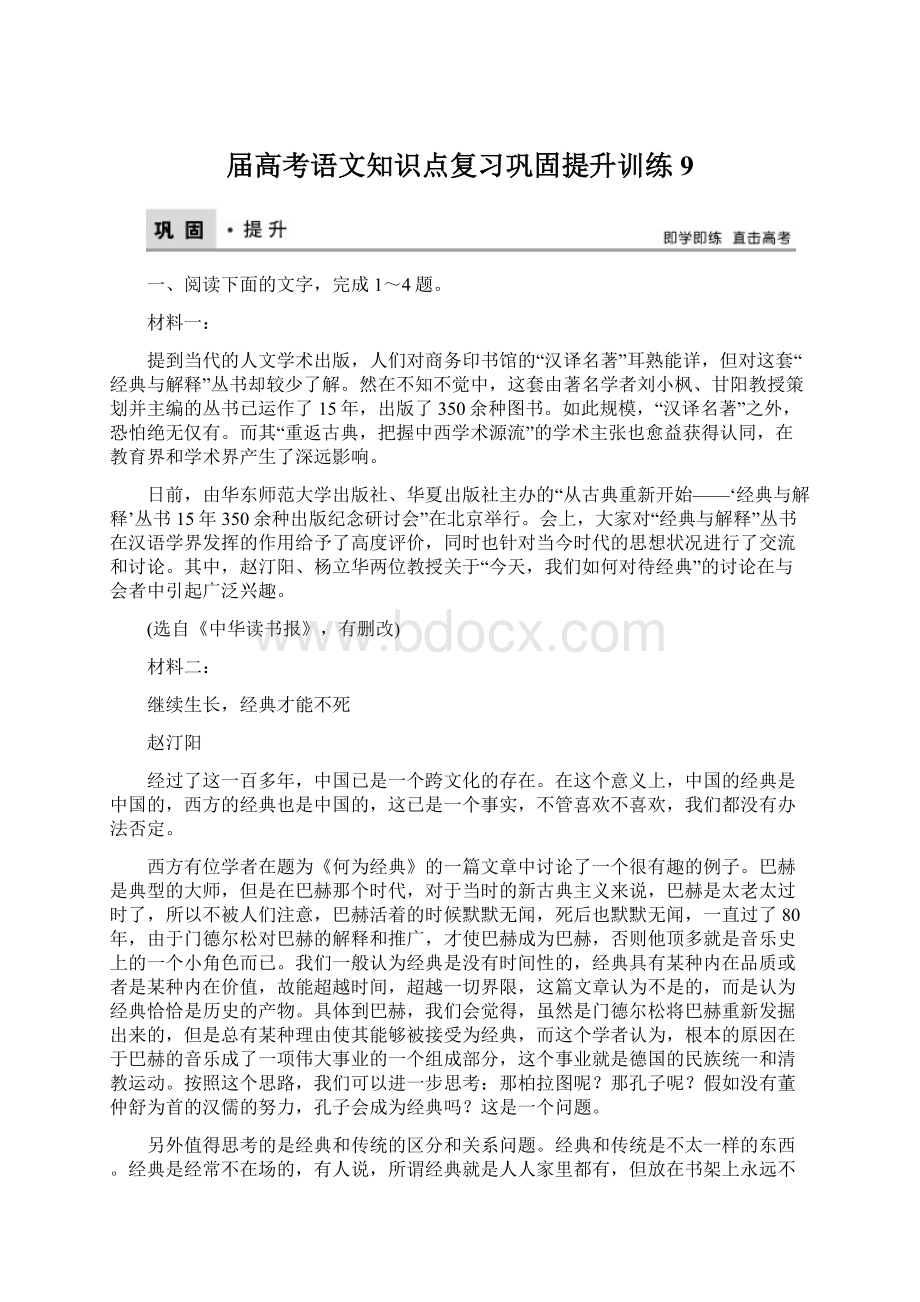 届高考语文知识点复习巩固提升训练9.docx