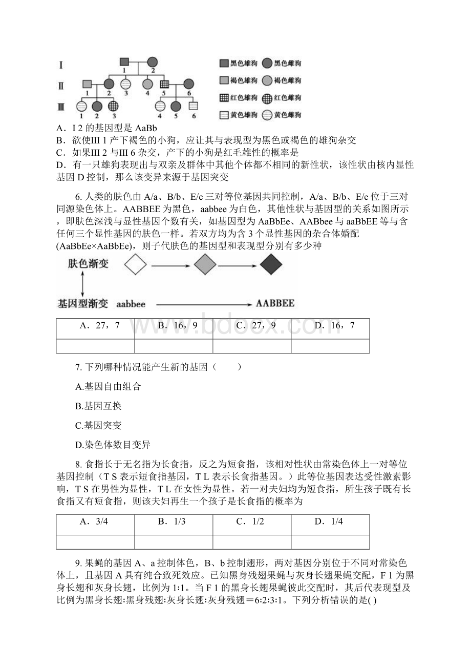 学年河北省石家庄市实验中学高一下学期期末考试生物试题Word格式文档下载.docx_第3页