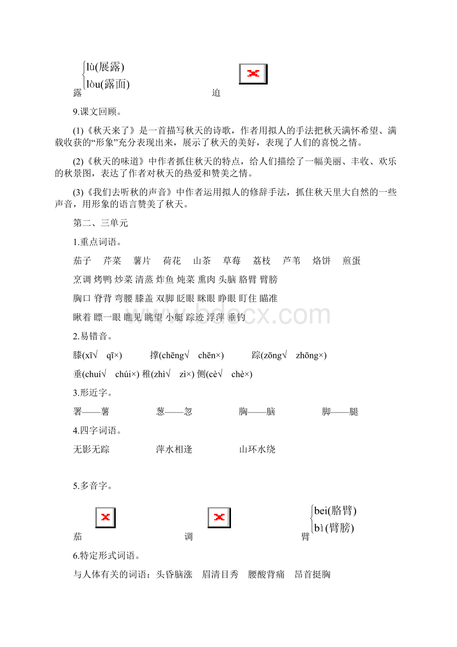 语文S版四年级语文上册知识清单.docx_第2页