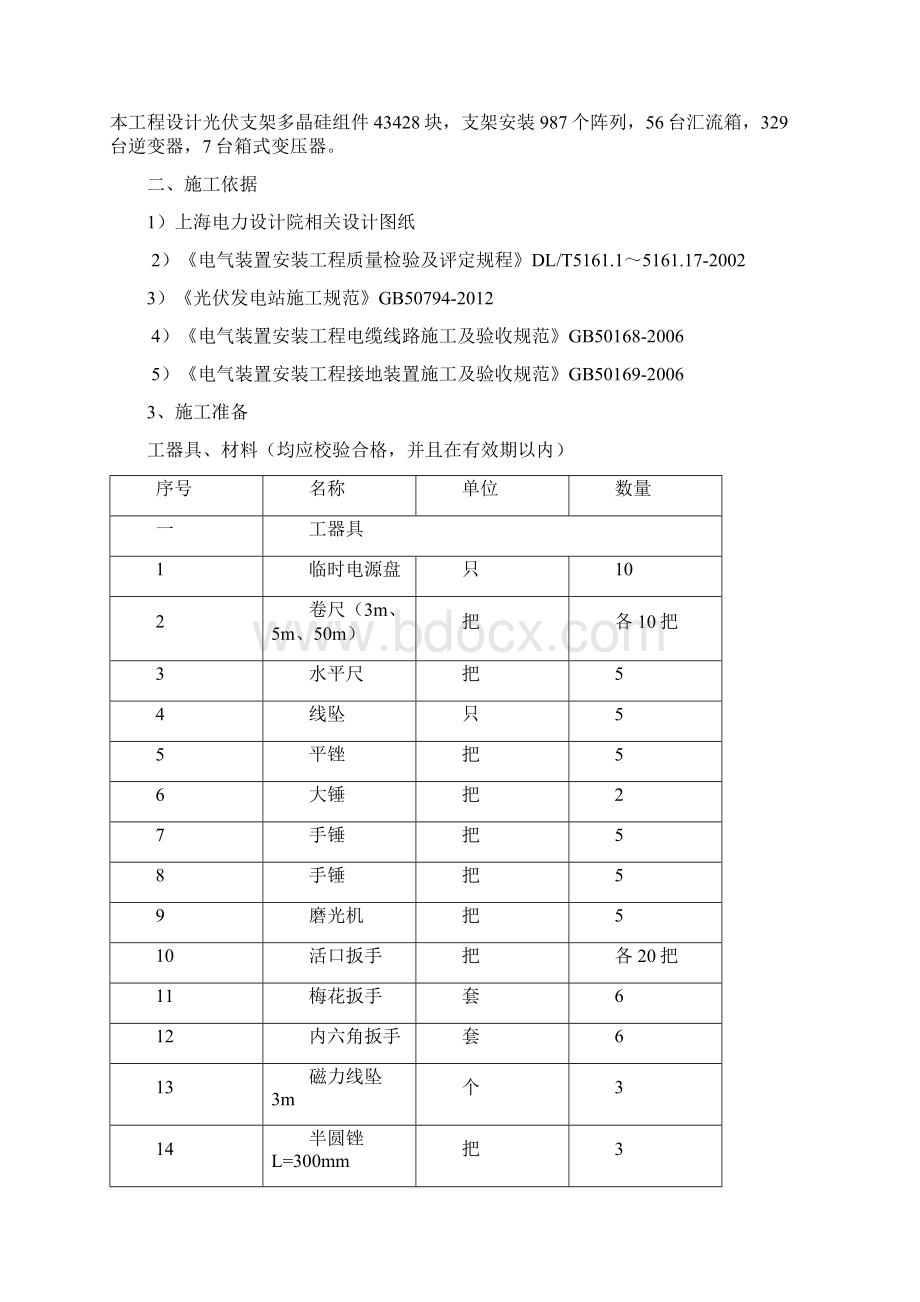 光伏场区电气设备安装施工方案Word格式.docx_第2页