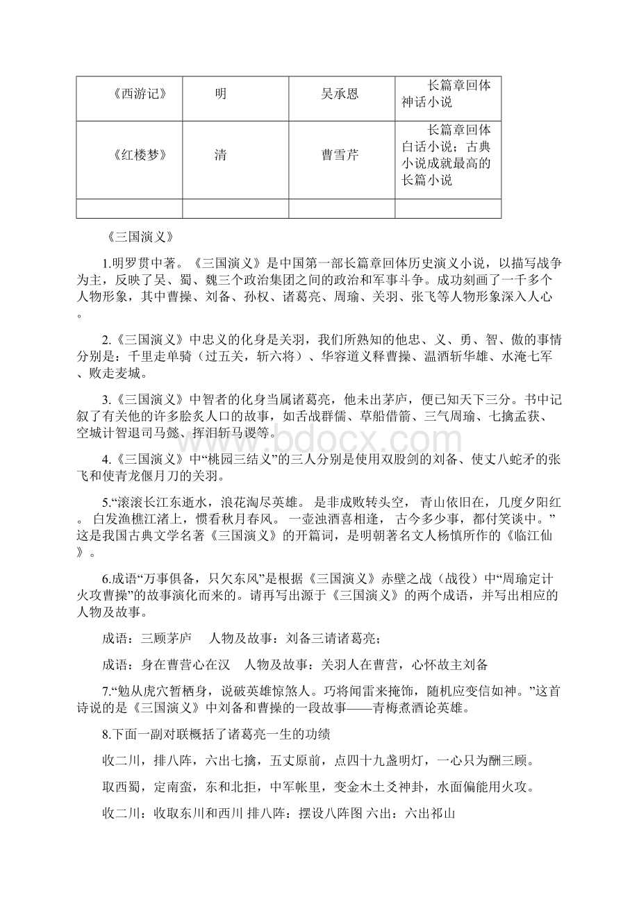 小学必考四大名著考点知识竞赛及答案优质文档Word格式.docx_第2页