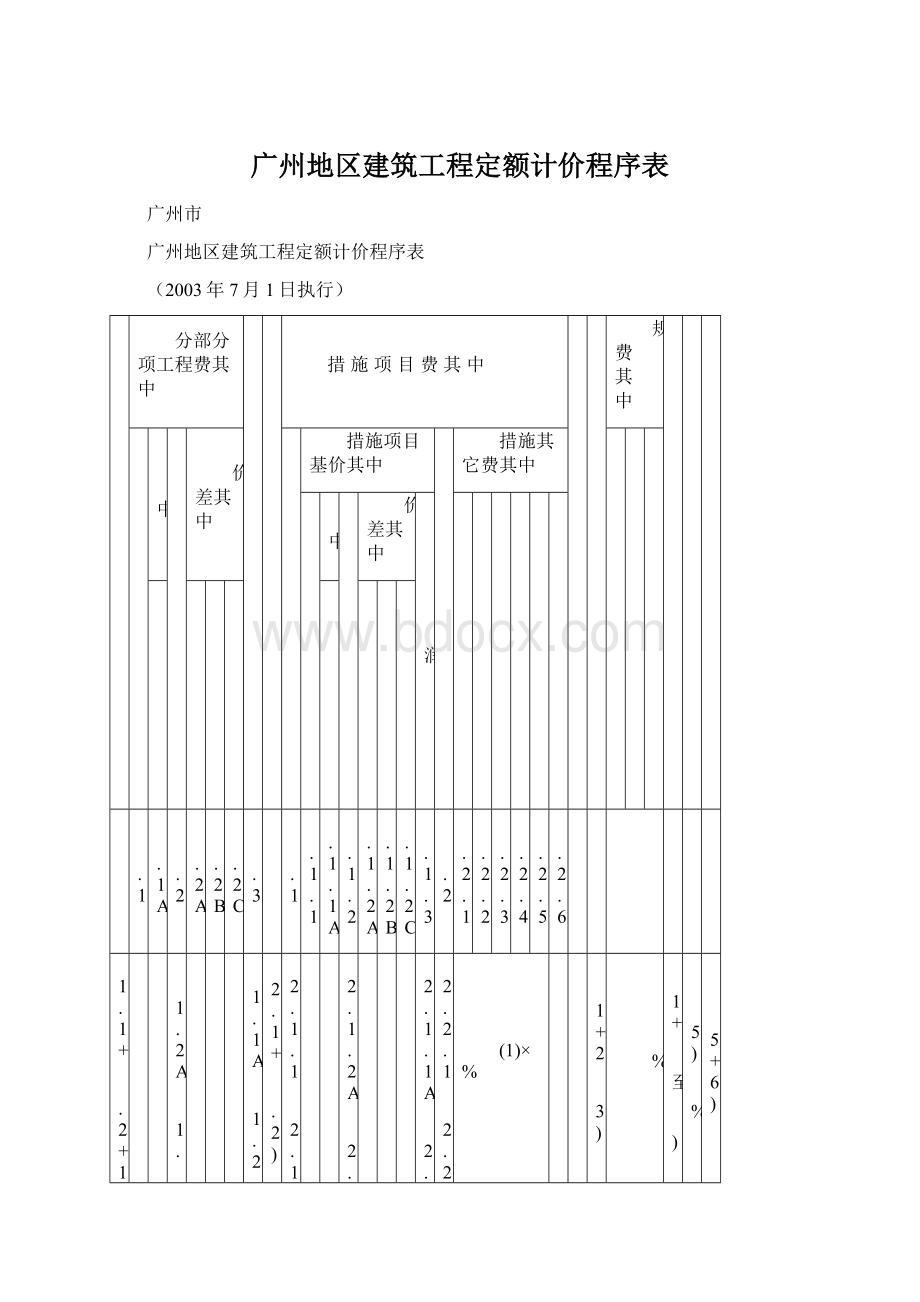 广州地区建筑工程定额计价程序表.docx