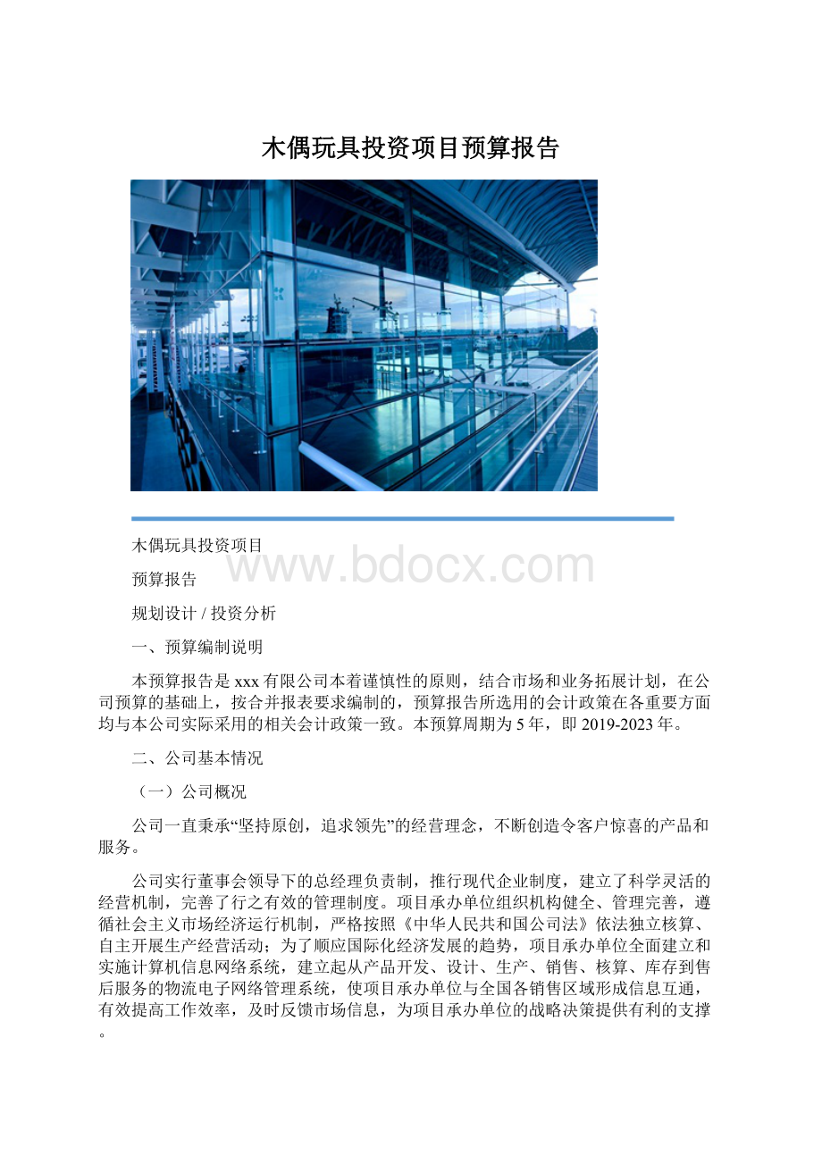 木偶玩具投资项目预算报告.docx_第1页