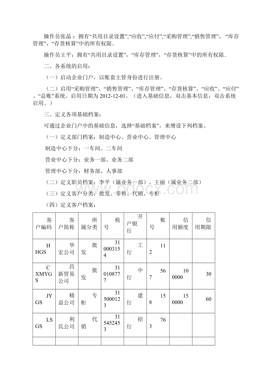 用友ERPU8供应链练习.docx_第2页