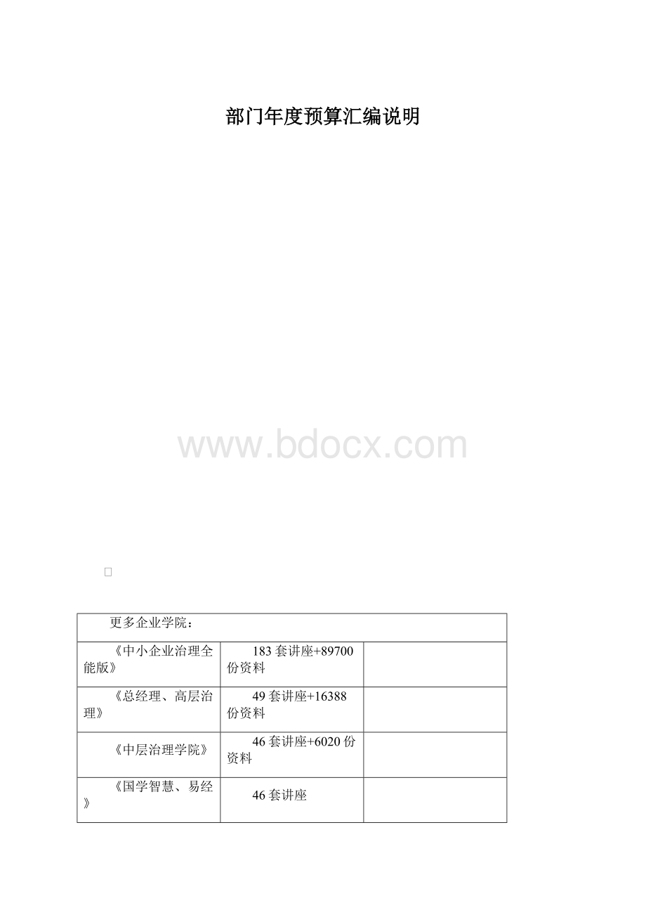 部门年度预算汇编说明Word文档下载推荐.docx