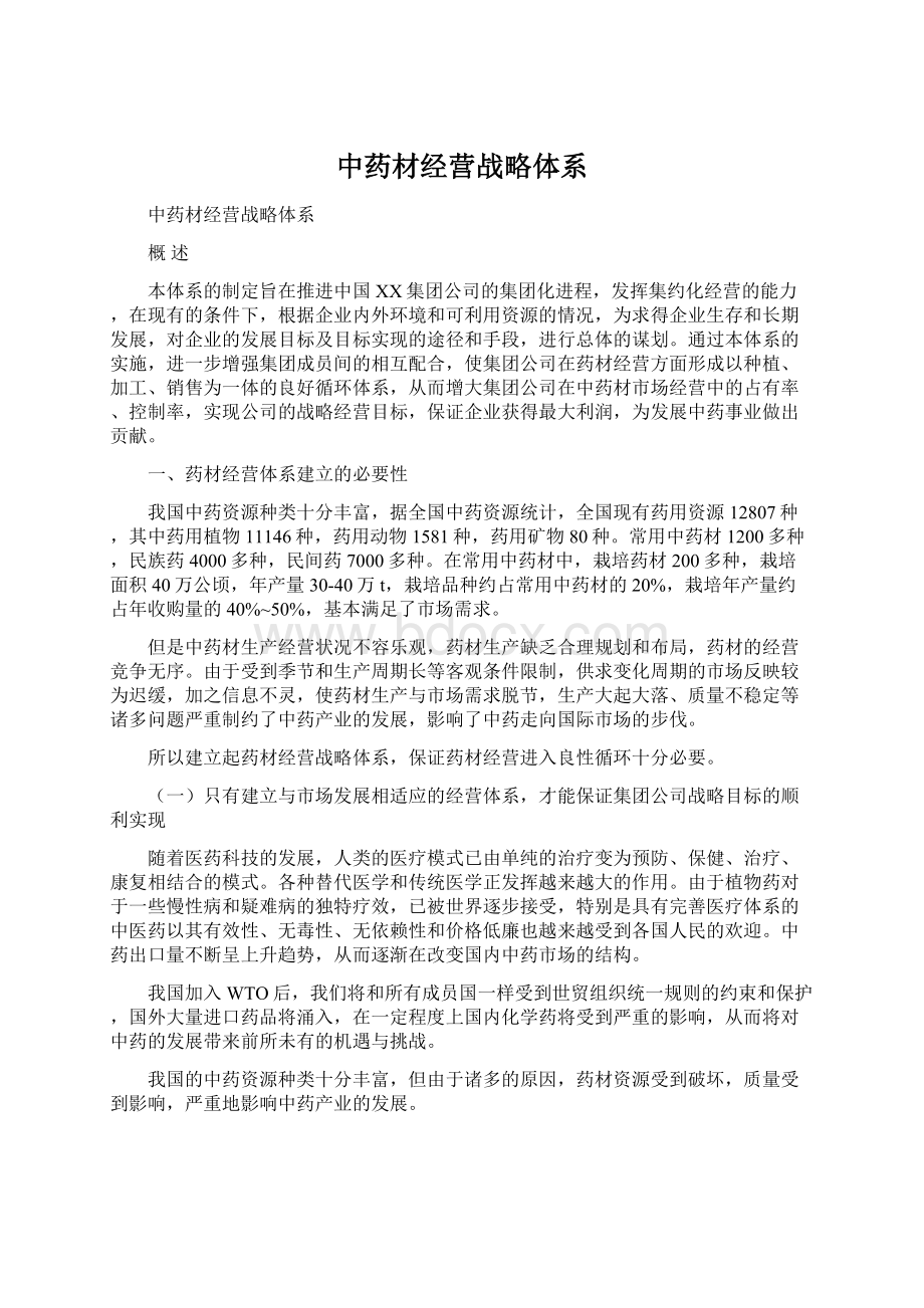 中药材经营战略体系Word格式文档下载.docx_第1页