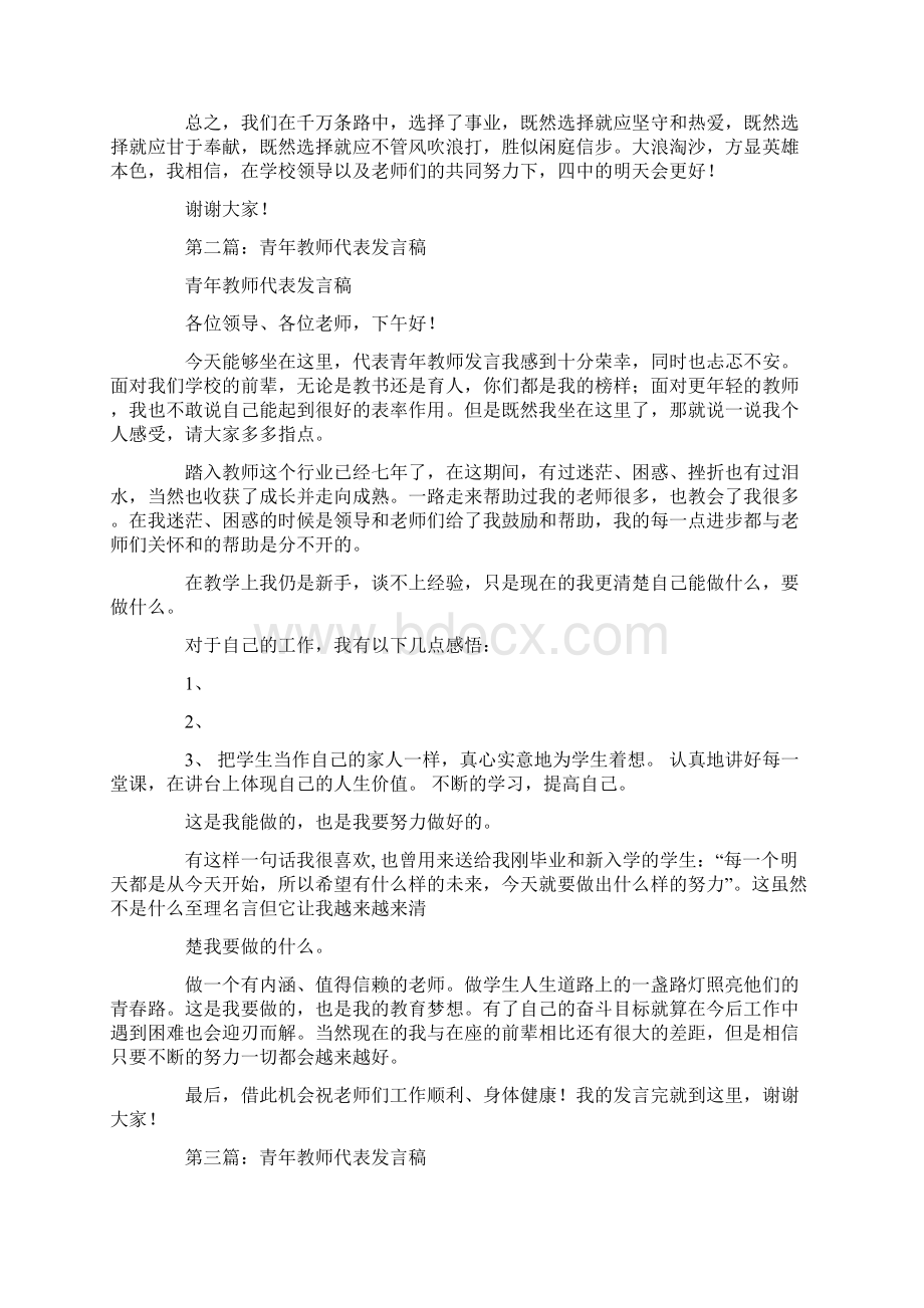 青年教师代表发言稿精选多篇最新文档格式.docx_第2页