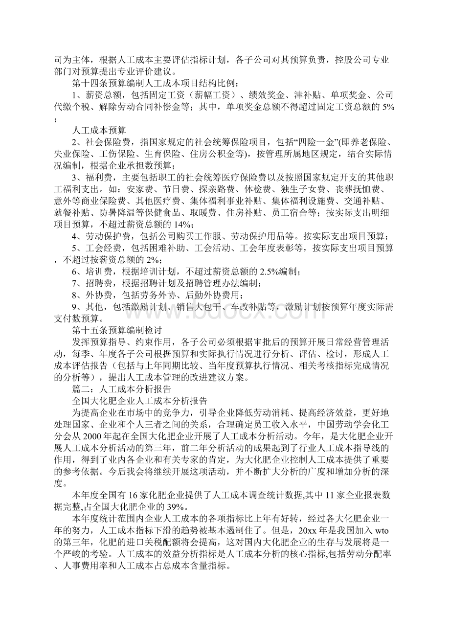 人工成本统计分析及预警机制管理制度.docx_第3页