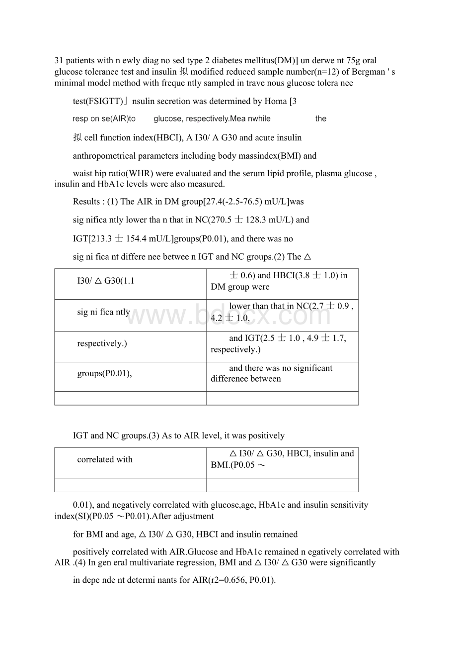 糖耐量受损和新诊断2型糖尿病人群胰岛素分泌功能的研究.docx_第2页