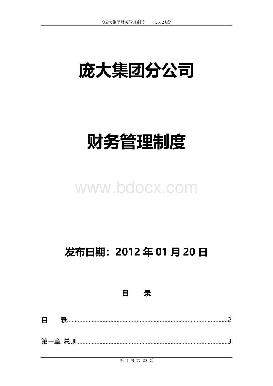 庞大集团财务管理制度Word格式文档下载.doc