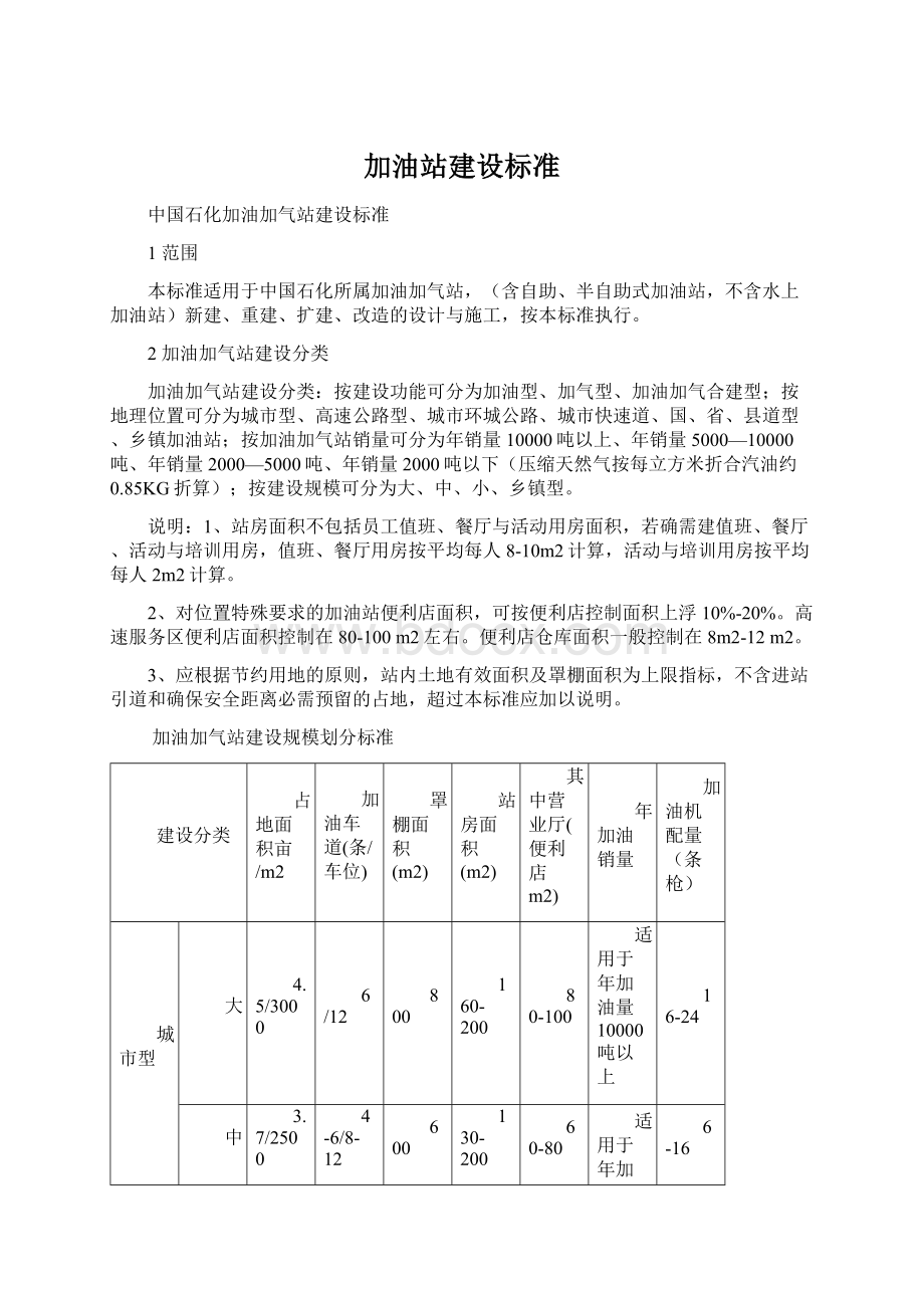 加油站建设标准.docx