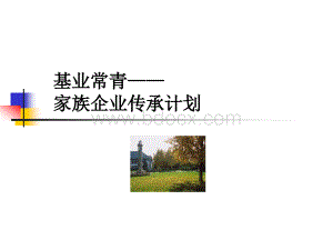 家族企业传承计划.ppt