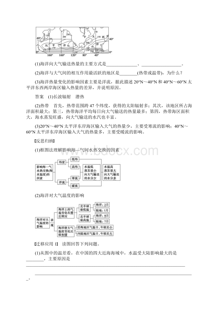 新学年高中地理第四章第一节海气相互作用及其影响学案新人教版选修2.docx_第3页