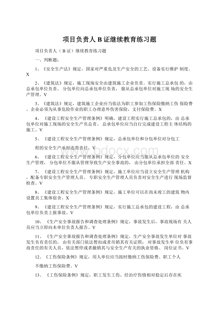 项目负责人B证继续教育练习题文档格式.docx_第1页