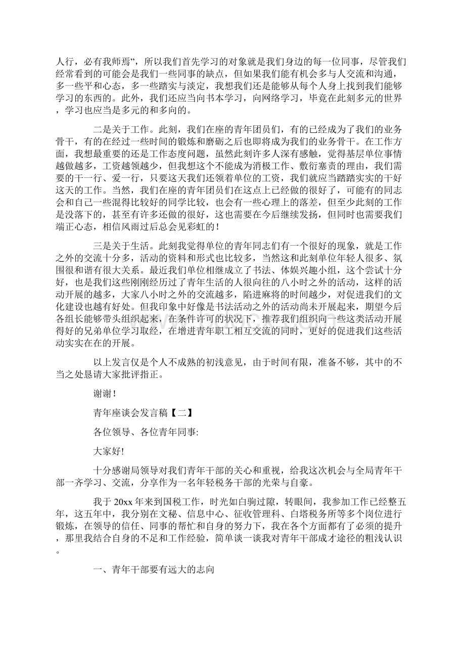 青年座谈会发言稿三篇.docx_第2页