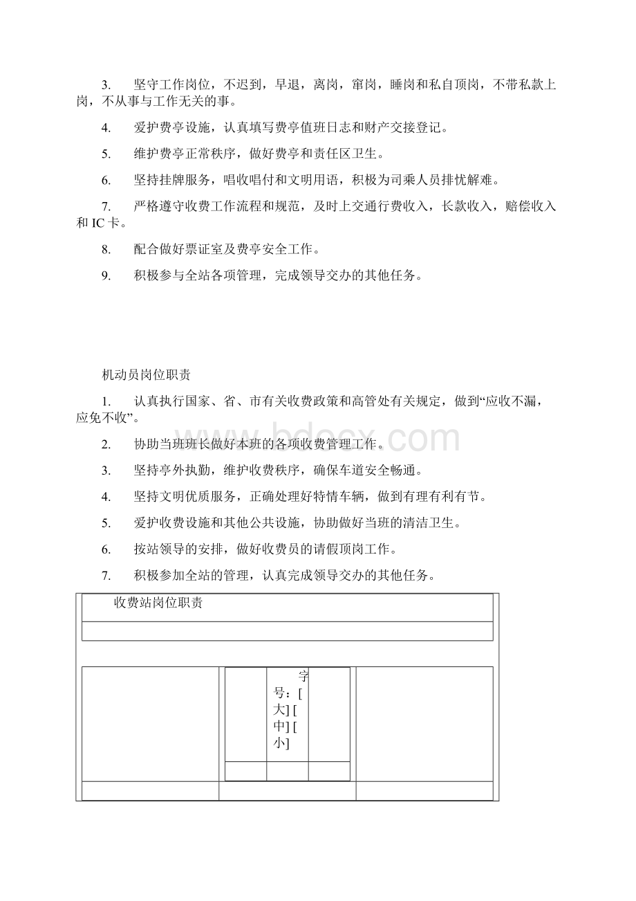 收费站岗位职责文档格式.docx_第3页