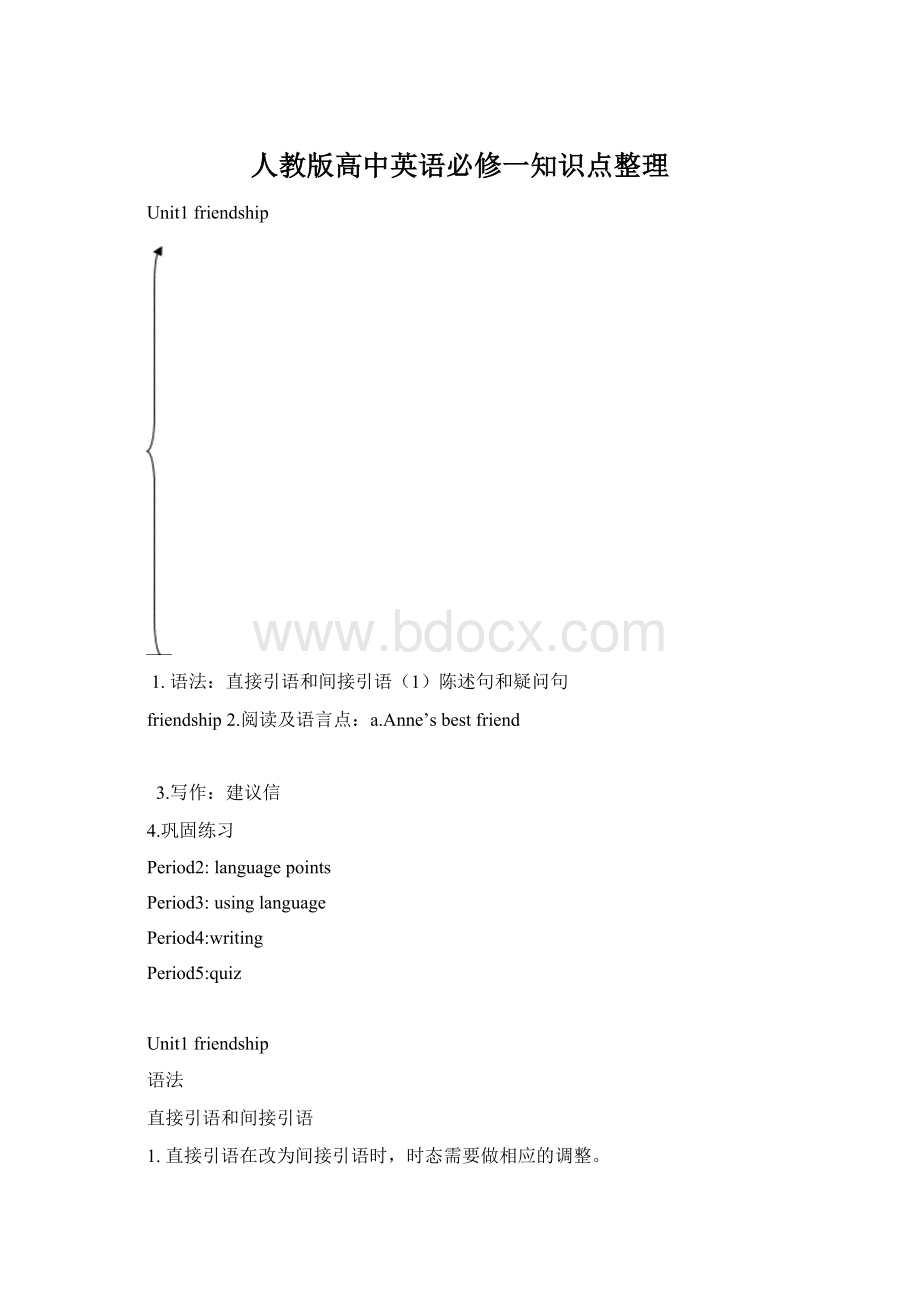 人教版高中英语必修一知识点整理Word格式.docx_第1页