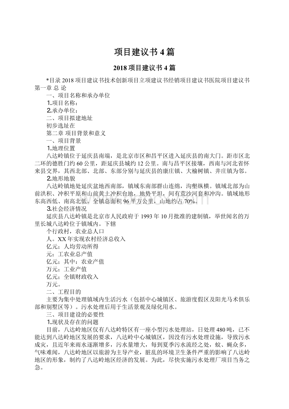 项目建议书4篇文档格式.docx