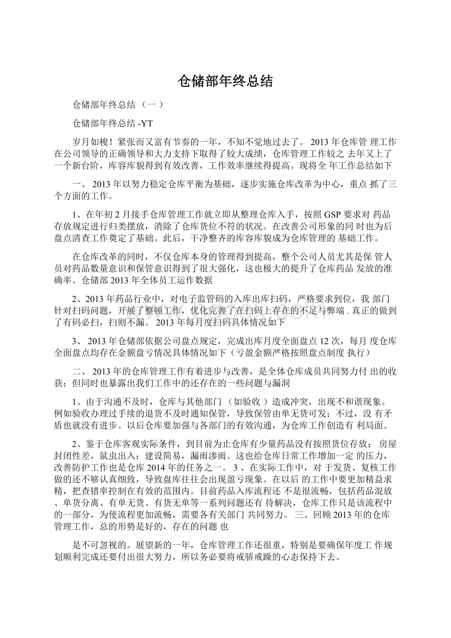 仓储部年终总结.docx_第1页