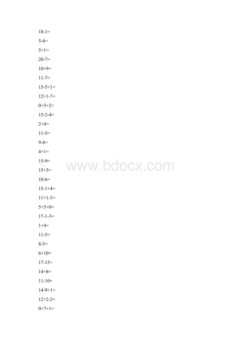 一年级数学上册计算天天练27Word格式.docx_第3页