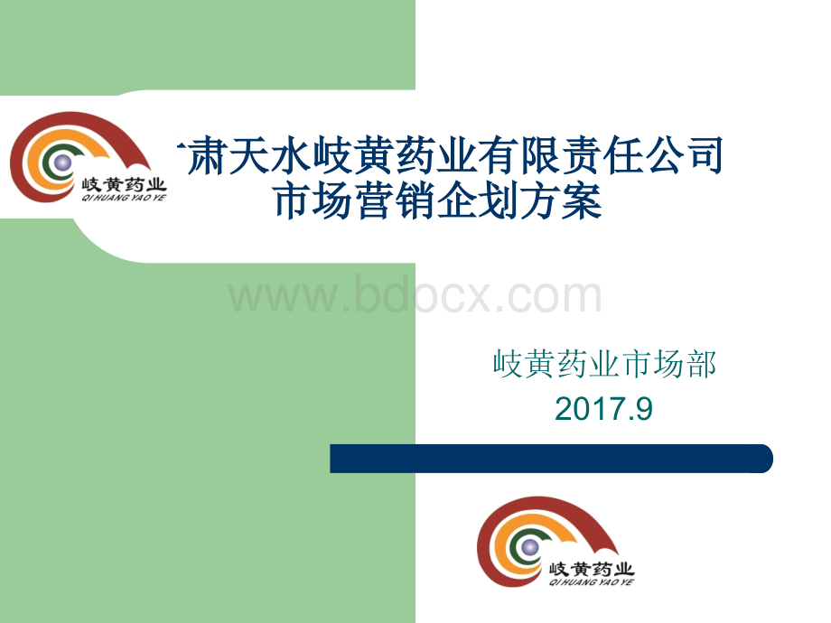 岐黄药业市场营销企划案优质PPT.ppt_第1页