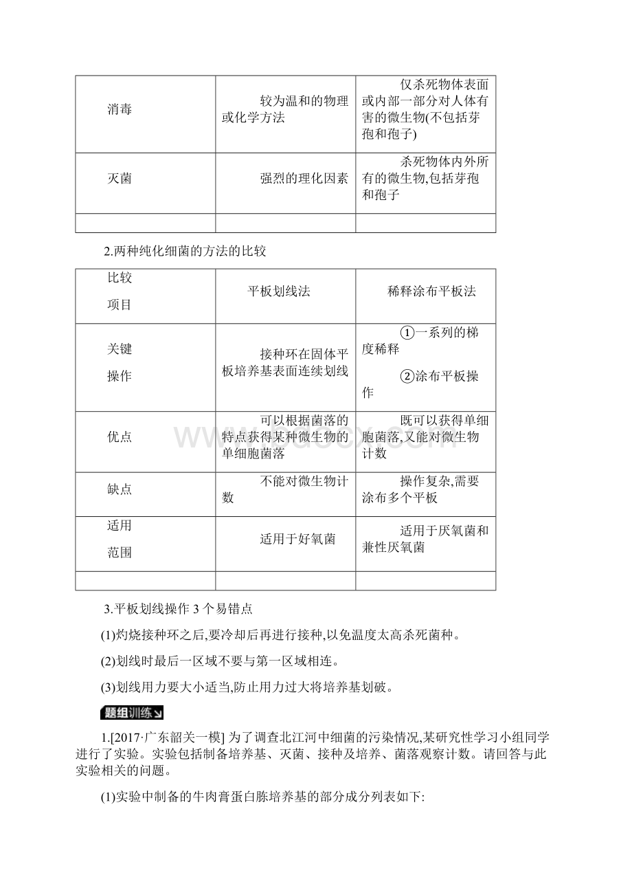 版高考生物一轮复习第11单元生物技术实践第34讲微生物的培养和利用学案苏教版.docx_第3页