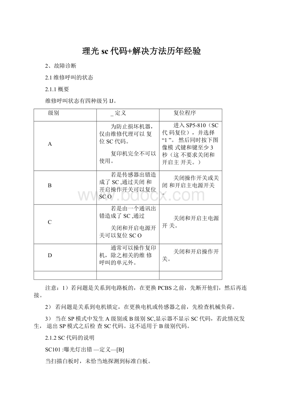 理光sc代码+解决方法历年经验Word文件下载.docx_第1页