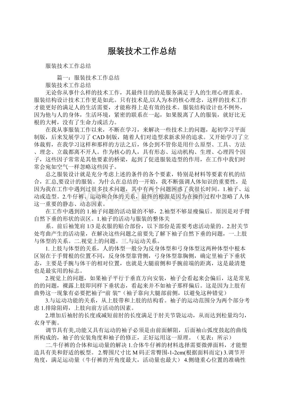 服装技术工作总结文档格式.docx