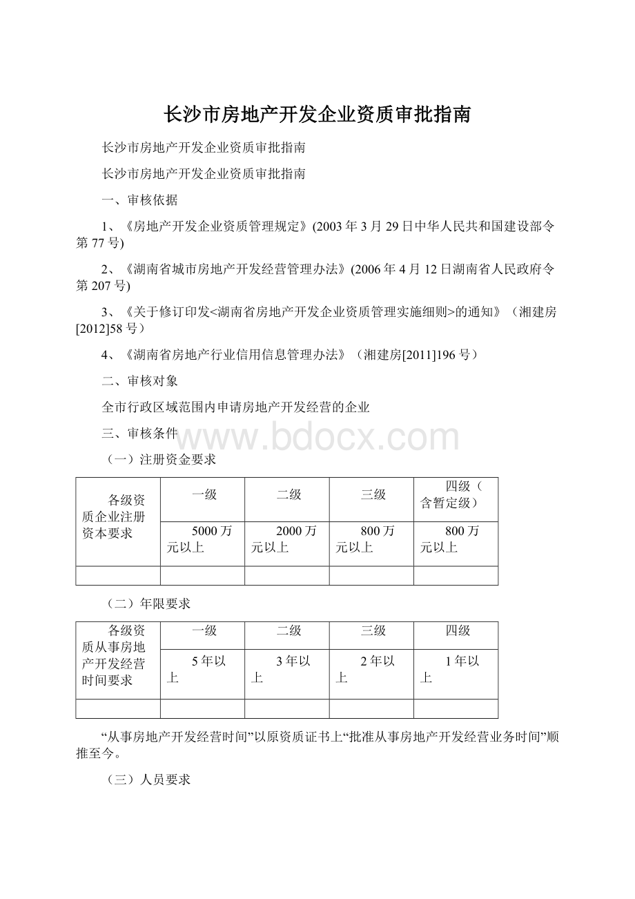 长沙市房地产开发企业资质审批指南.docx_第1页