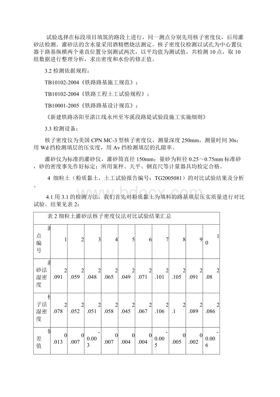 关于核子密度仪与灌砂法检测路基压实质量的对比试验精品文档15页.docx_第3页