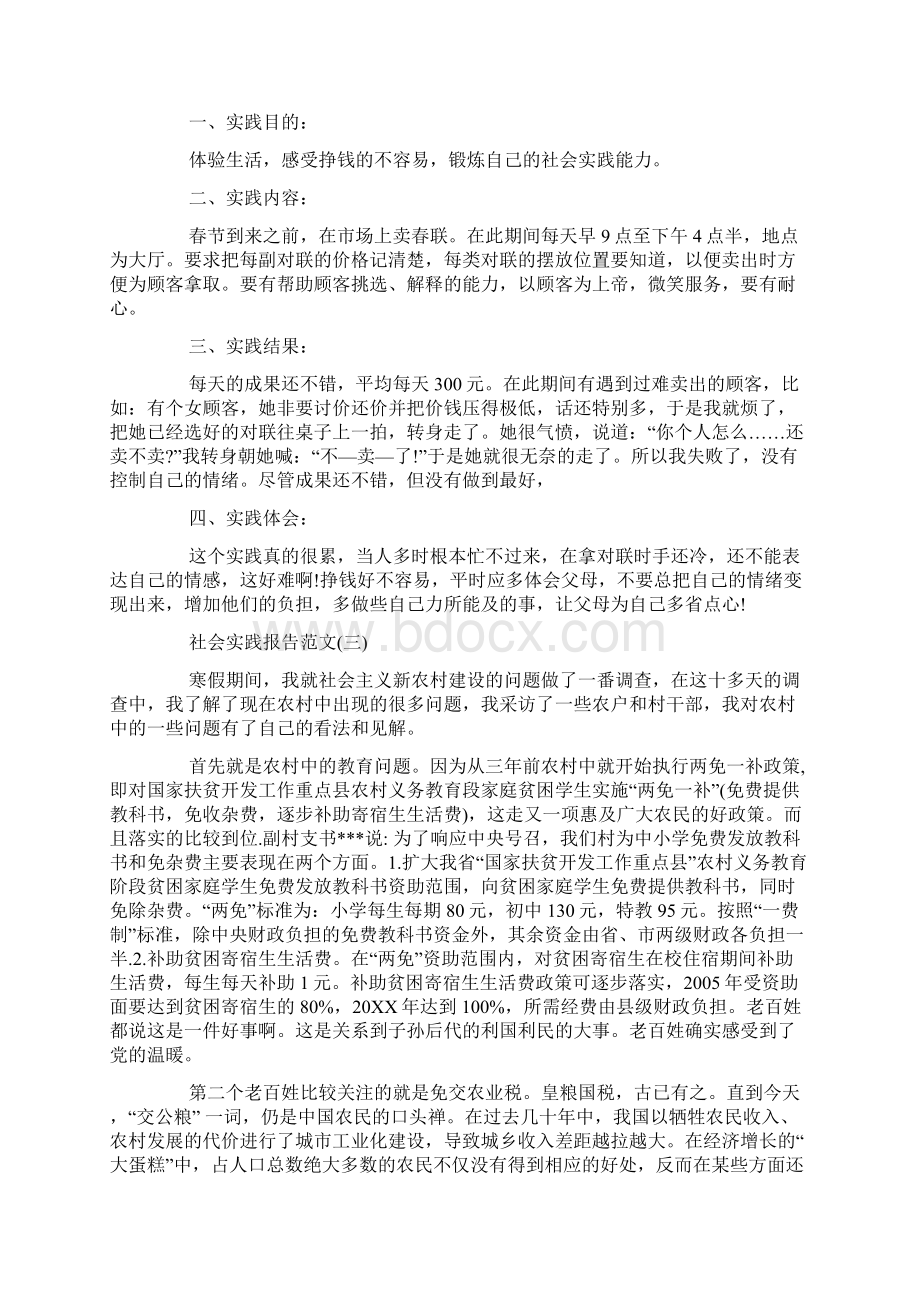 度经典中学生寒假社会实践报告范文五篇Word格式文档下载.docx_第2页