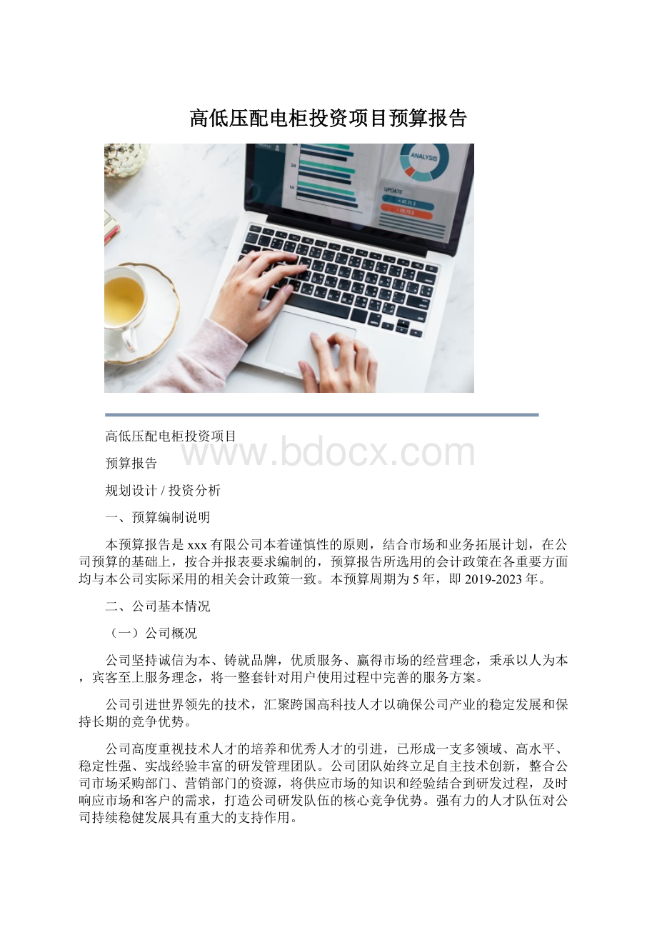 高低压配电柜投资项目预算报告Word格式文档下载.docx_第1页