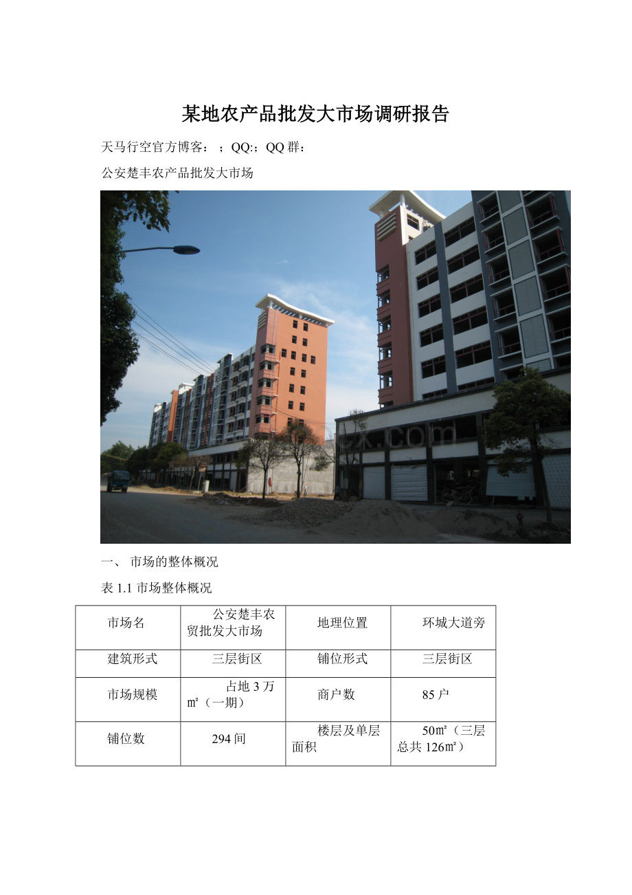 某地农产品批发大市场调研报告.docx_第1页