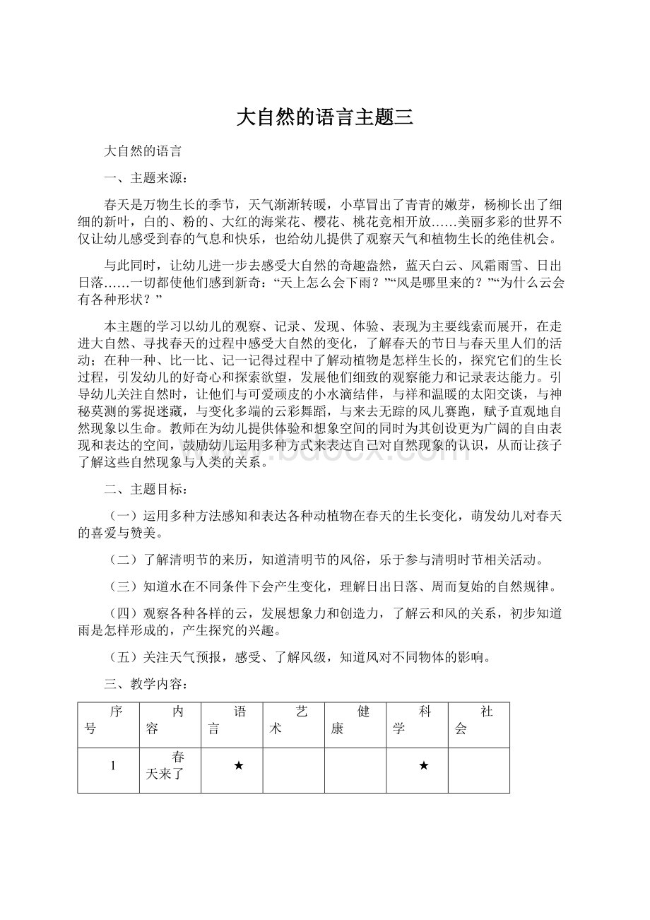 大自然的语言主题三Word下载.docx_第1页