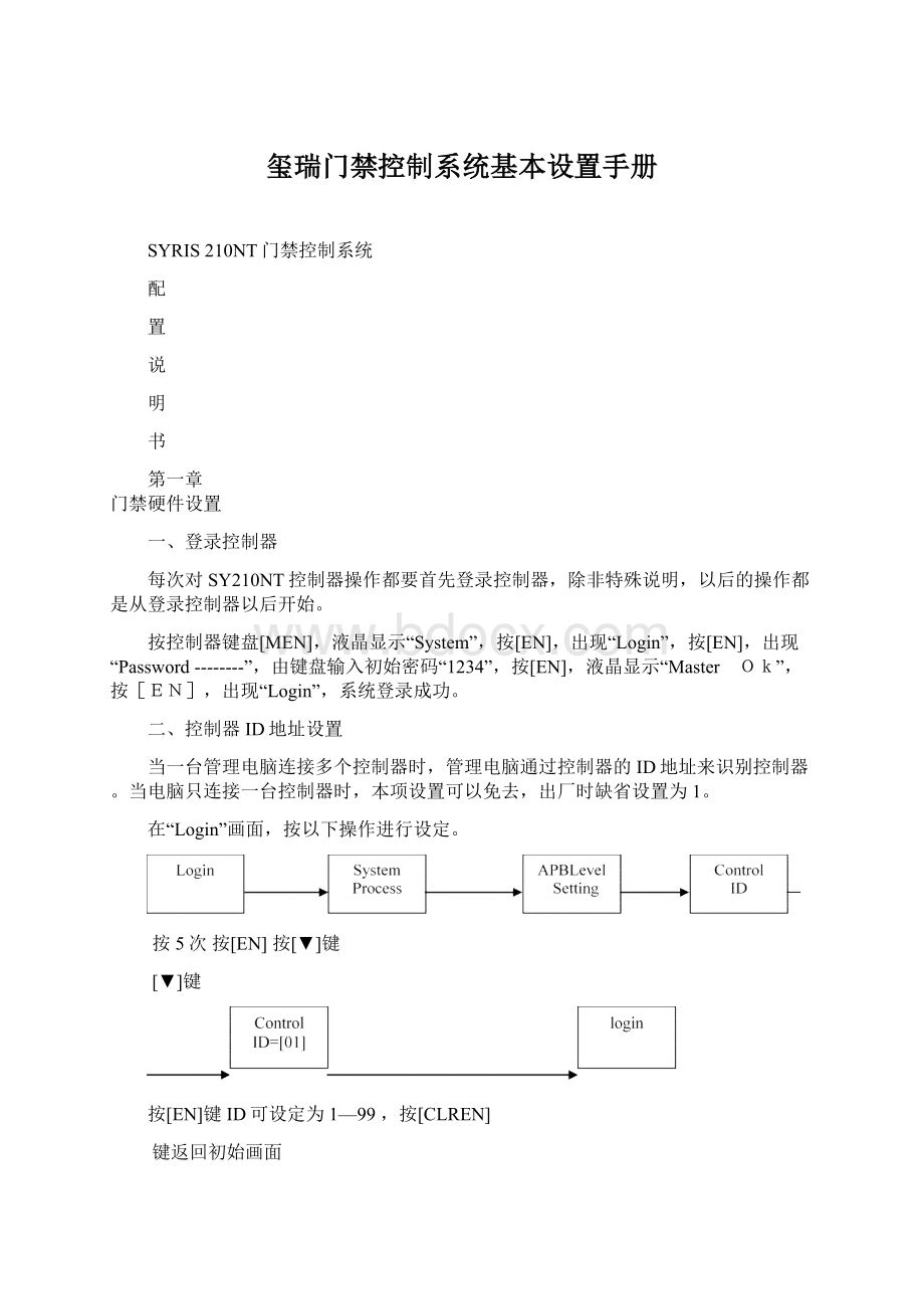 玺瑞门禁控制系统基本设置手册Word下载.docx_第1页