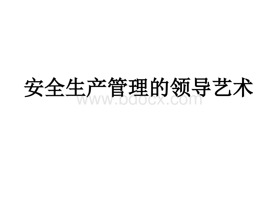 安全生产管理的领导艺术-2008PPT文件格式下载.ppt